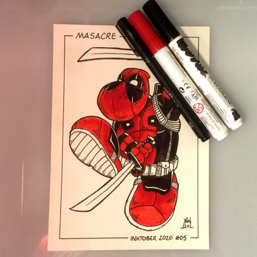 Inktober 2020 Masacre Deadpool