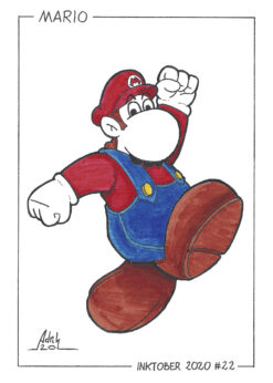 Print Inktober 2020 Mario Nintendo